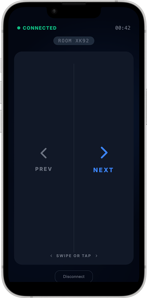 cliko remote controller on a phone